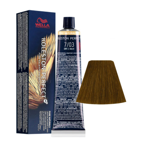 Wella Koleston Perfect Me+ Pure Naturals 7/03 Blond Moyen Naturel Doré 60ml - coloration permanente