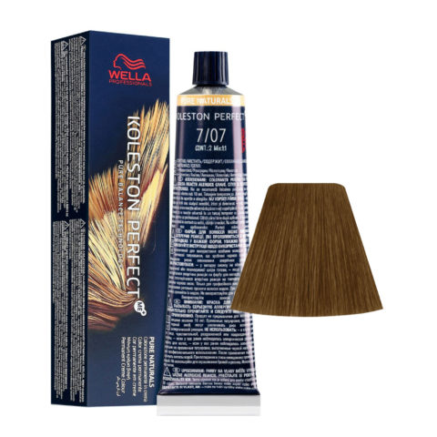 Wella Koleston Perfect Me+ Pure Naturals 7/07 Blond Sable Naturel Moyen 60ml - coloration permanente