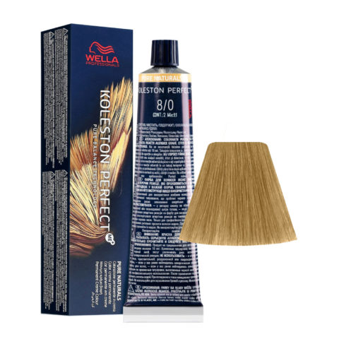 Wella Koleston Perfect Me+ Pure Naturals 8/0 Blond Clair Intense 60ml - coloration permanente