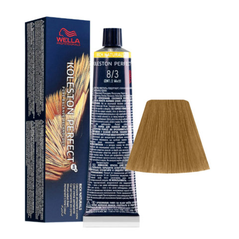 Koleston Perfect Me+ Rich Naturals 8/3 Blond Clair Doré 60 ml - coloration permanente