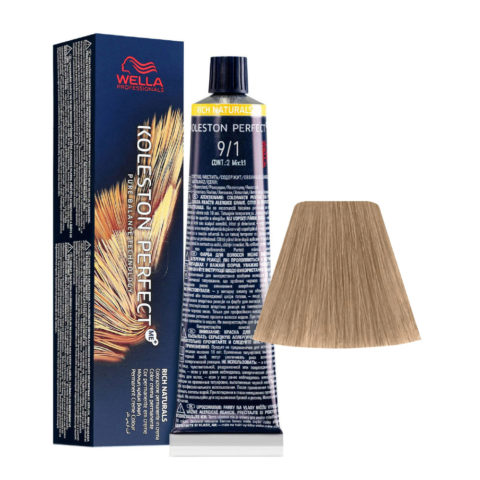 Wella Koleston Perfect Me+ Rich Naturals 9/1 Blond Très Clair Cendré 60ml - coloration permanente