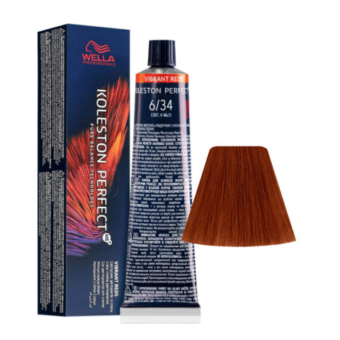 Wella Koleston Perfect Me+ Vibrant Reds 6/34 Blond Foncé Cuivre Doré 60 ml - coloration permanente