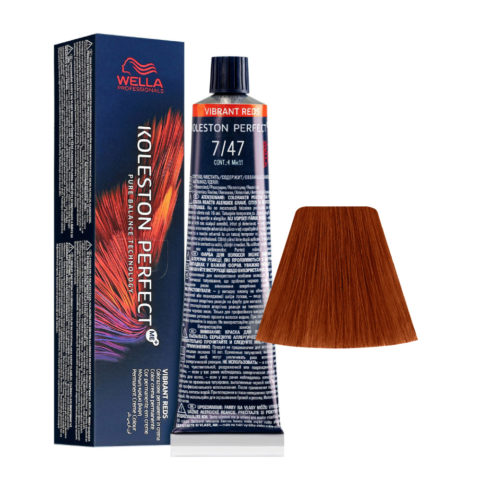 Koleston Perfect Me+ Vibrant Reds 7/47 Blond Moyen Cuivre Sable 60 ml - coloration permanente