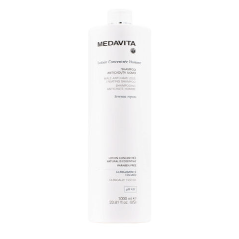 Medavita Cute Lotion Concentrée Homme Anti Hair Loss Treating Shampoo 1000ml - shampooing anti-chute homme pH 4.8