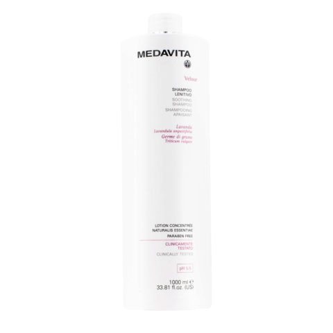 Medavita Cute Velour Soothing Shampoo 1000ml - shampoing apaisant pour cuir chevelu sensible et irrité pH 5.5