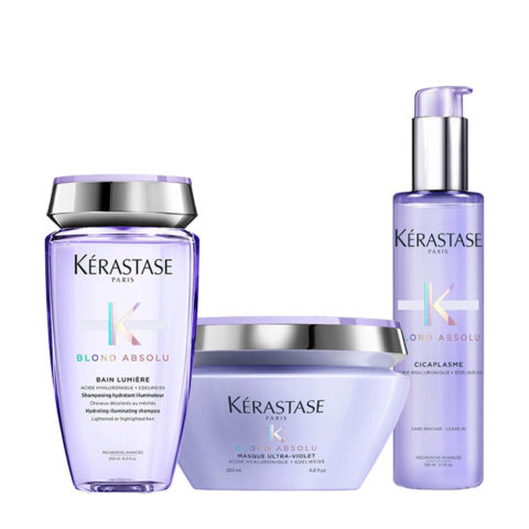 Kerastase Blond Absolu Bain Lumiere 250ml Masque Ultra Violet 200ml Cicaplasme 150ml