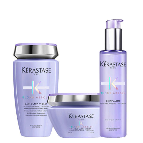 Kerastase Blond Absolu Bain Ultra Violet 250ml Masque Ultra Violet 200ml Cicaplasme 150ml