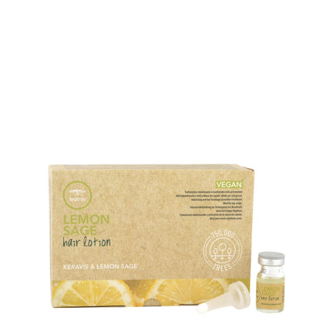 Tea tree Lemon Sage Ampoules anti-chute pour cheveux gras  12x6ml