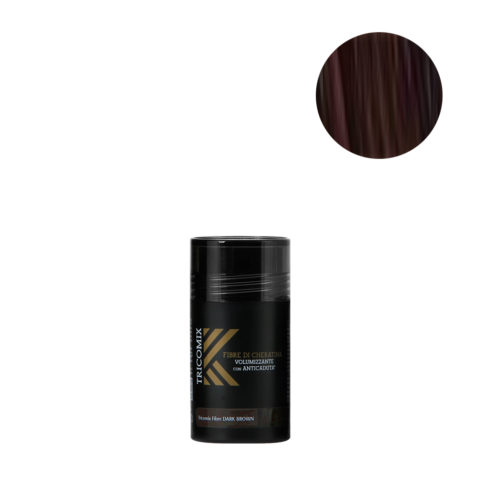 Tricomix Fibre Dark Brown 12gr - Fibres De Kératine Avec Effet Volumateur Et Antichute Châtain Foncé