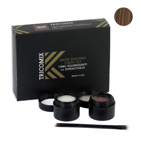 Tricomix Brow Medium Brown 1,2g + 2g - Fibres Volumisantes Pour Sourcils - Châtain moyen