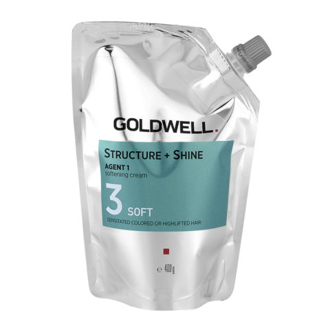Goldwell Structure + Shine Agent 1 Softening Cream 3 Soft 400gr - lissage des cheveux sensibles colorés