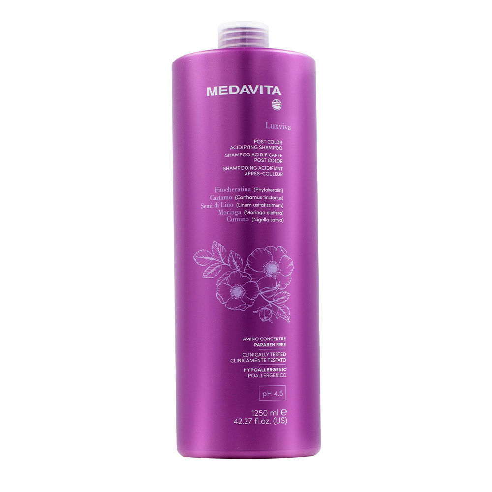 Medavita Luxviva Post Color Acidifying Shampoo 1250ml  - shampooing pour cheveux colorés