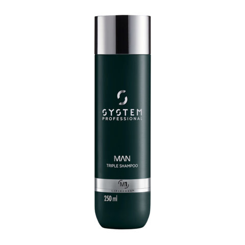 System Professional Man Triple Shampoo M1, 250ml - Shampooing Cheveux Corps et Barbe