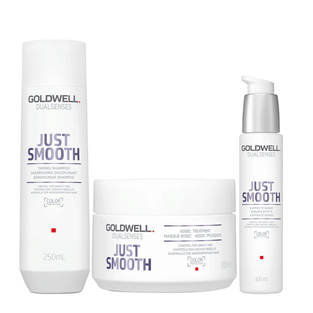 Goldwell Dualsenses Just Smooth Taming Shampoo 250ml Treatment 200ml Serum 100ml