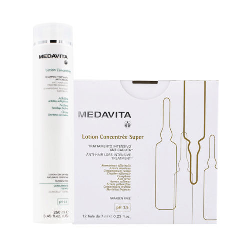 Medavita Scalp Lotion Concentree Anti-Hair Loss Shampoo 250ml and Super 12x7ml Vials