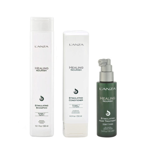 L' Anza Healing Nourish Shampoo 300ml Conditioner 250ml Spray 100ml Antichute