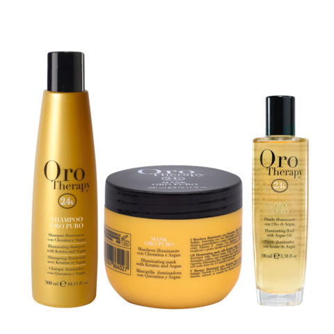 Fanola Oro Puro Shampooing 300ml Masque 300ml Huile 100ml