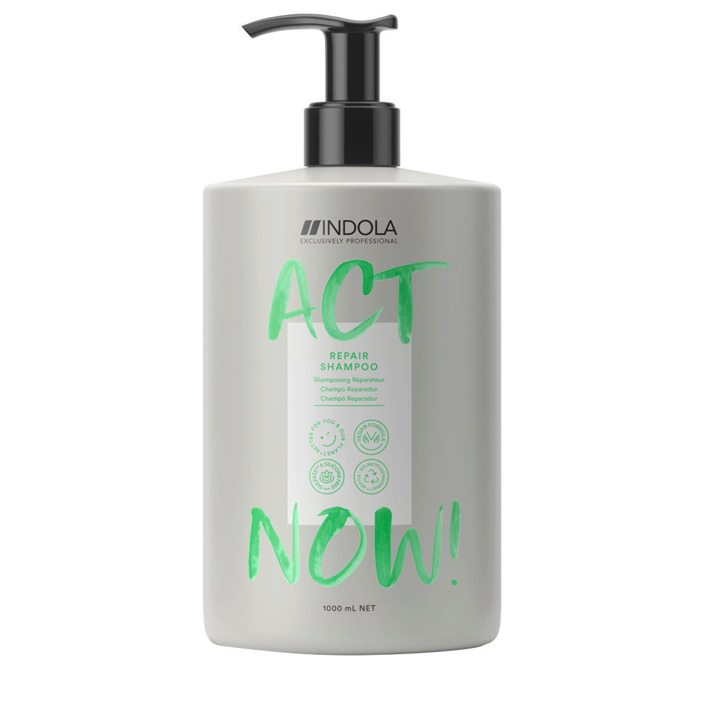Indola Act Now! Repair Shampooing Pour Les Cheveux Abimés 1000ml