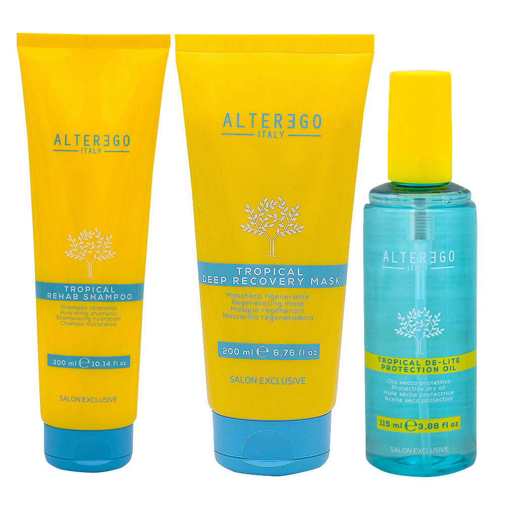 Alterego Shampooing Ligne Solaire 300 ml Masque 200 ml Huile Solaire 115ml