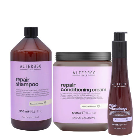 Alterego Repair Set Shampooing Cheveux Abîmés 950ml Masque 1000ml Sérum 150ml