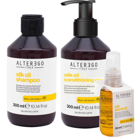 Alterego Set Silk Shampooing Huiles Illuminantes 300 ml Masque 300 ml et Huile 50ml