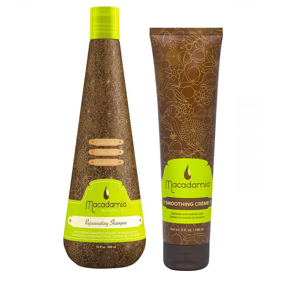 Macadamia Kit hydratant cheveux secs shampooing 300ml crème anti-frisottis 148ml
