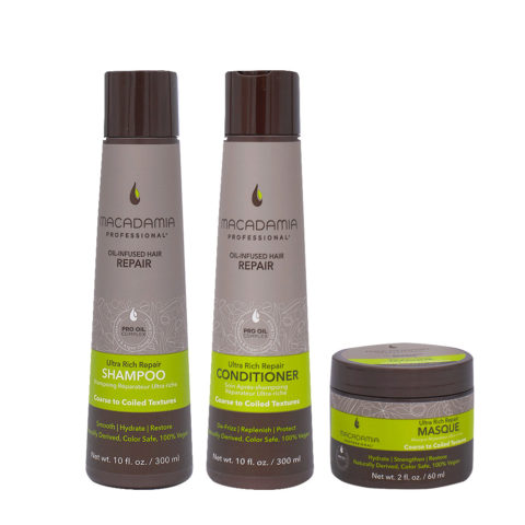 Set Cheveux Abimés Shampooing 300ml Et Conditioner 300ml Masque 60ml