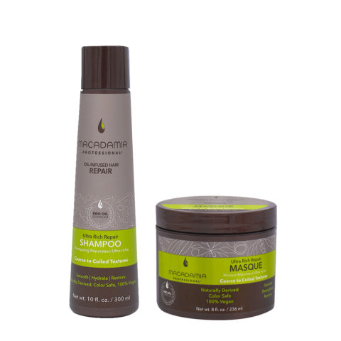 Macadamia Set Cheveux Abimés Shampooing 300ml Et Masque 236ml