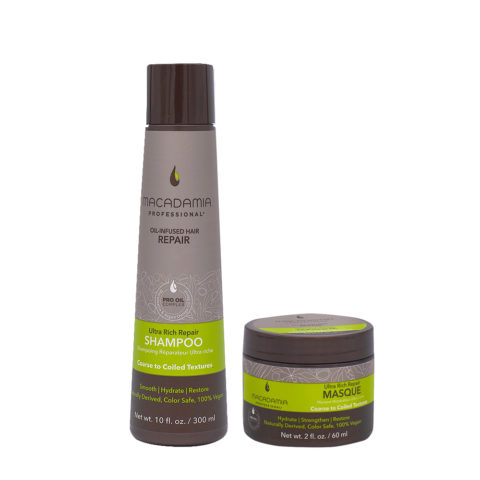 Macadamia Set Cheveux Abimés Shampooing 300ml Et Masque 60ml