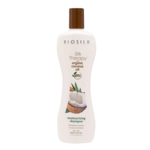 Biosilk Silk Therapy Moisturizing Shampoo With Coconut Oil 355ml - shampoing hydratant