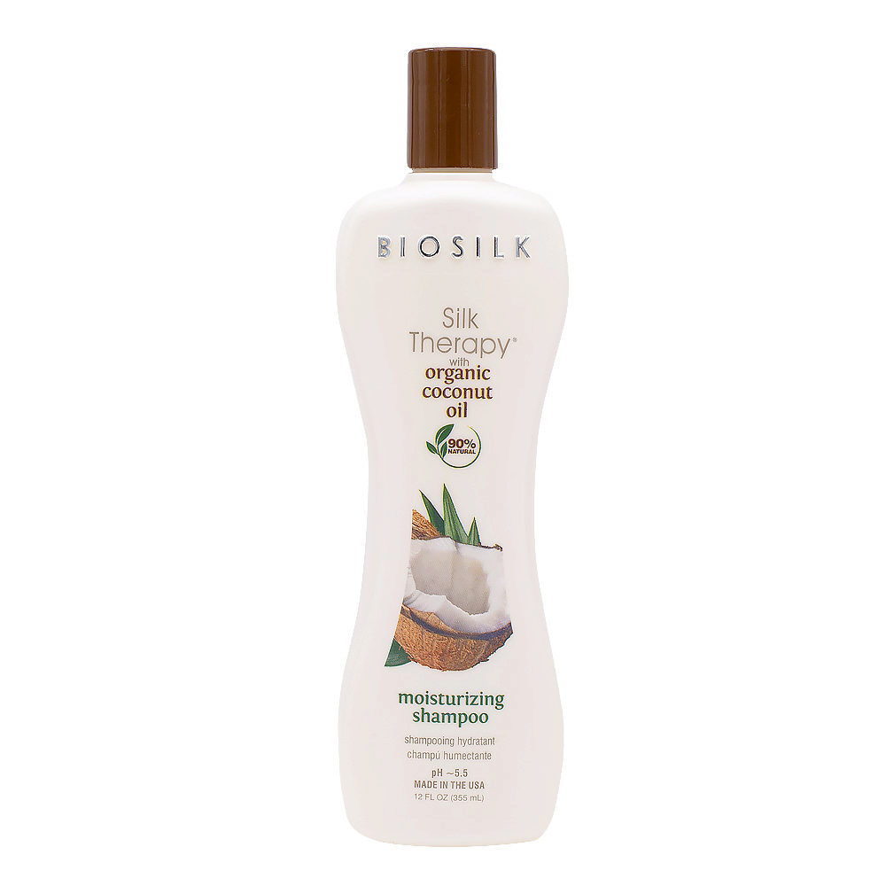 Biosilk Silk Therapy Moisturizing Shampoo With Coconut Oil 355ml - shampoing hydratant