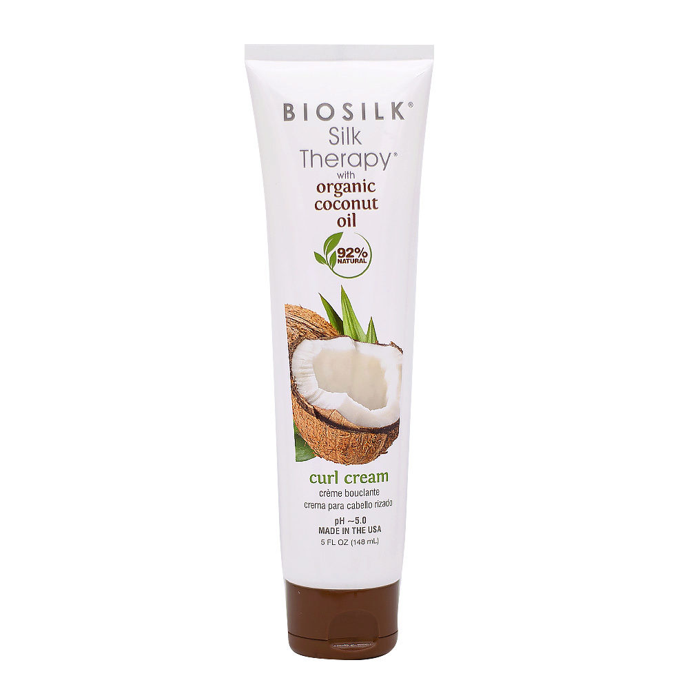 Biosilk Silk Therapy Curl Cream With Coconut Oil 148ml - crème cheveux bouclés