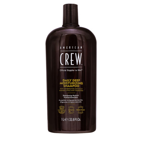 American Crew Daily Deep Moisturizing Shampoo 1000ml - shampooing nettoyant quotidien