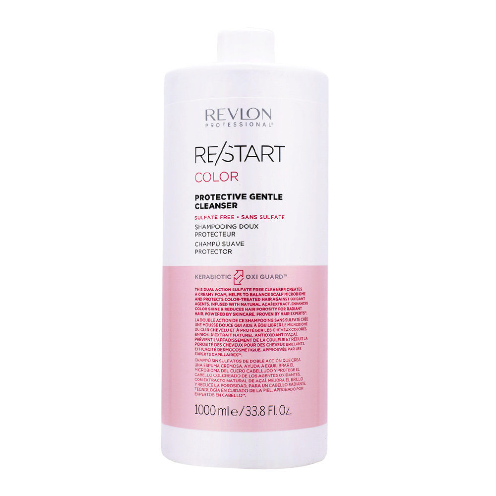 Revlon Restart Color Gentle Shampoo 1000ml - Shampooing délicat sans sulfates pour cheveux colorés