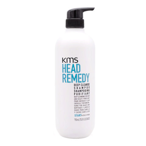 KMS Head Remedy Deep Cleanse Shampoo 750ml - shampooing nettoyant en profondeur pour tous les types de cheveux