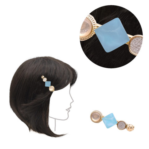 Barrette à cheveux avec Pierre Bleu Clair 6 cm