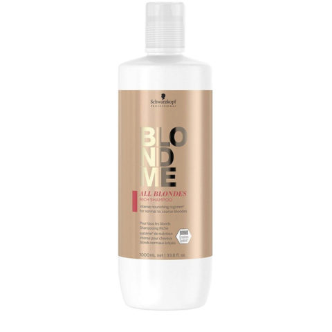 Schwarzkopf BlondeMe All Blondes Rich Shampoo 1000ml - shampooing pour cheveux blonds épais