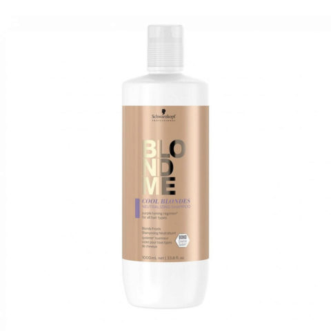 Schwarzkopf Blond Me Shampooing Neutralisant Anti-jaunissement pour Cheveux Blonds Froids 1000ml