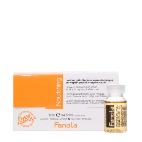 Fanola Lotions Restructurantes Sans Rinçage Cheveux Abimés 12x12ml