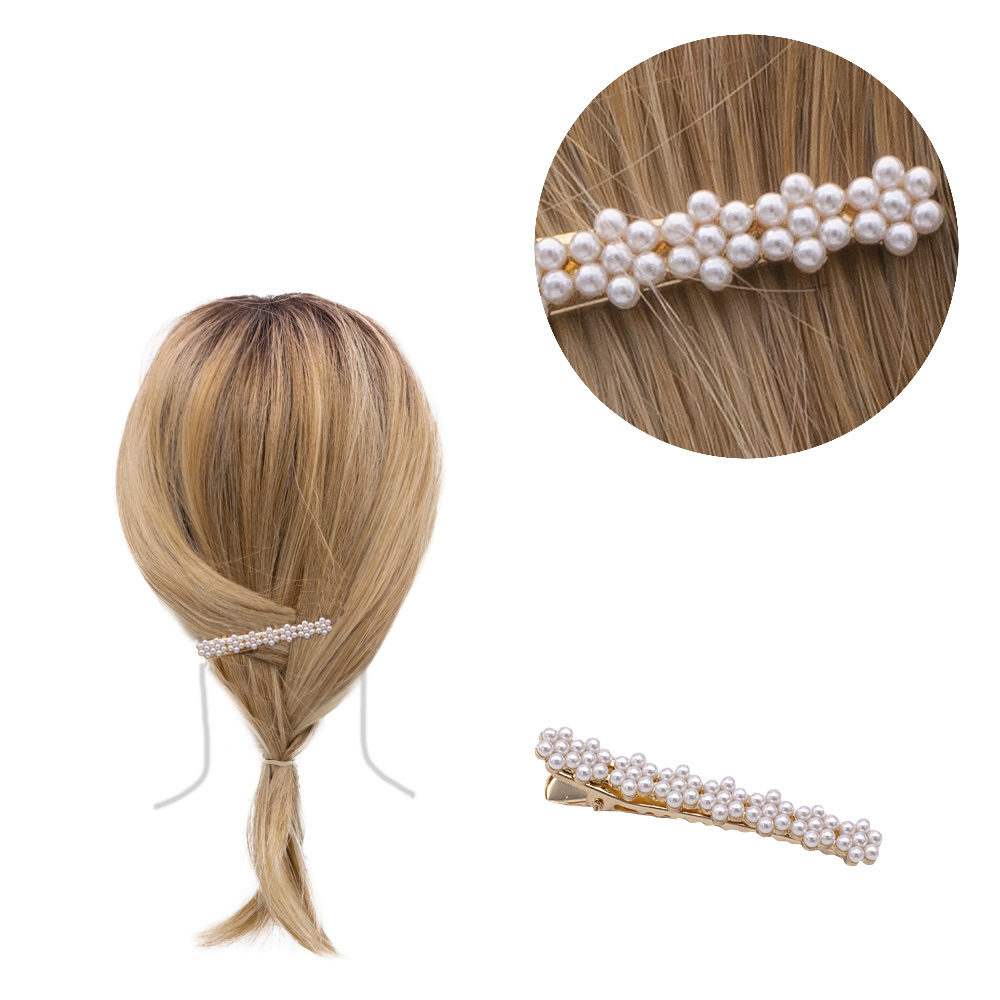 VIAHERMADA Barrette à cheveux avec perles 6.2x0.8cm