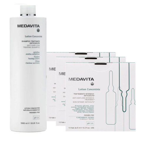 Medavita Cute Lotion concentree Shampoo 1000ml Traitement intensif 13x6ml x3 box