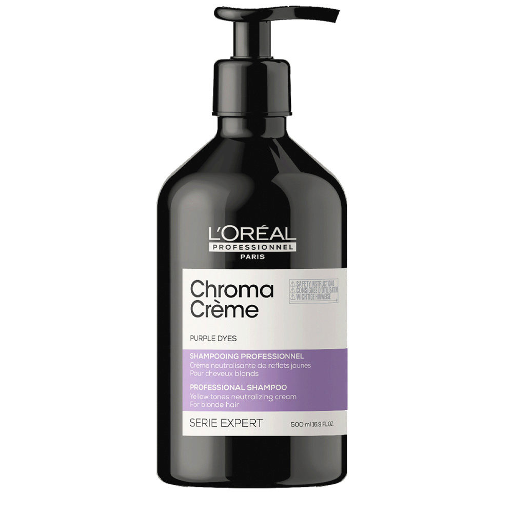 L'Oréal Professionnel Chroma Creme Purple Shampoo 500ml - shampooing anti-jaunissement pour cheveux blonds