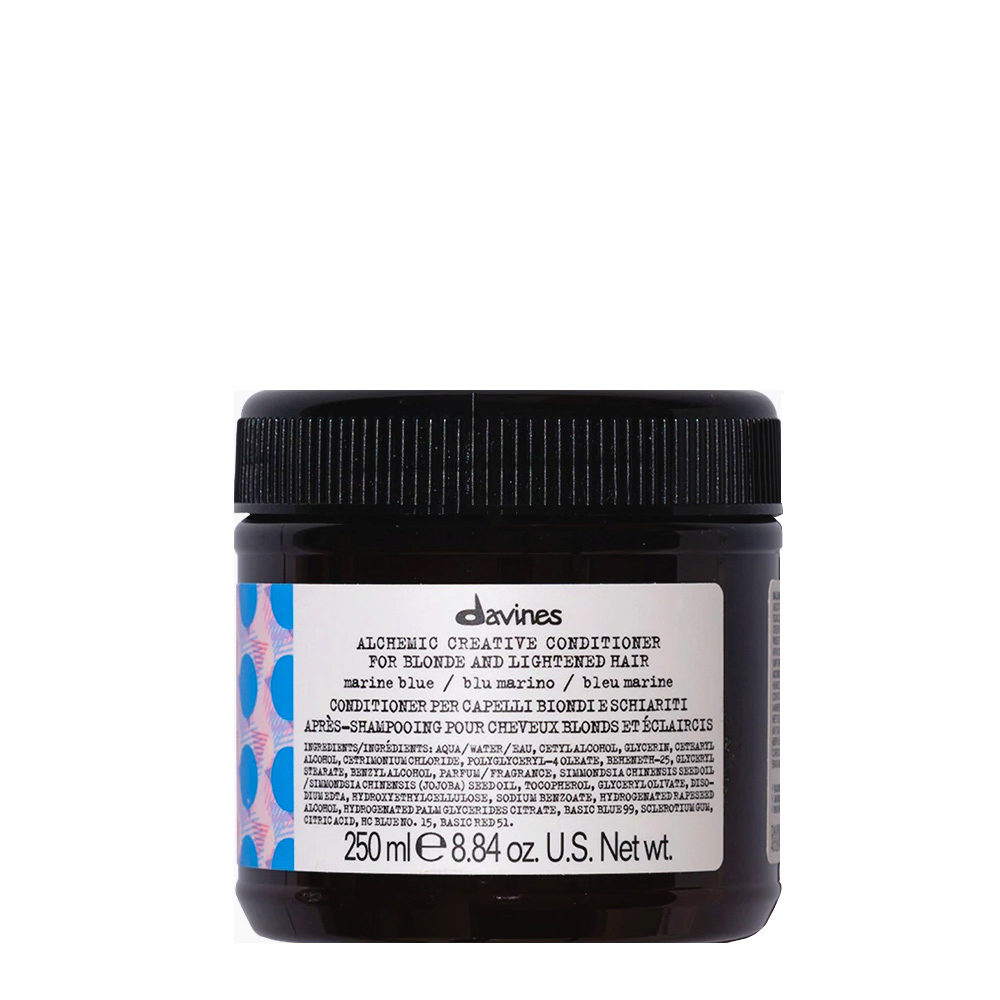 Davines Alchemic Creative Conditioner Marine Blue 250ml - après-shampoing coloré bleu marine cheveux blonds ou éclaircis