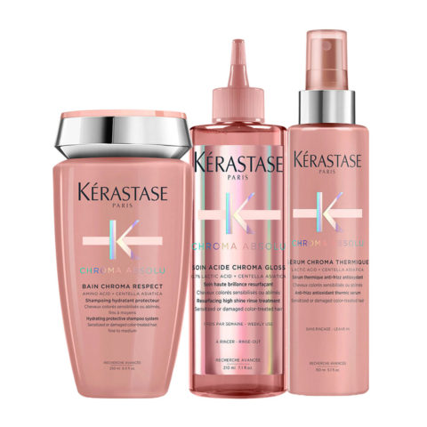 Kerastase Chroma Absolu Bain Chroma Respect Shampoo250ml Fluid250ml Serum Thermique Leave in150ml