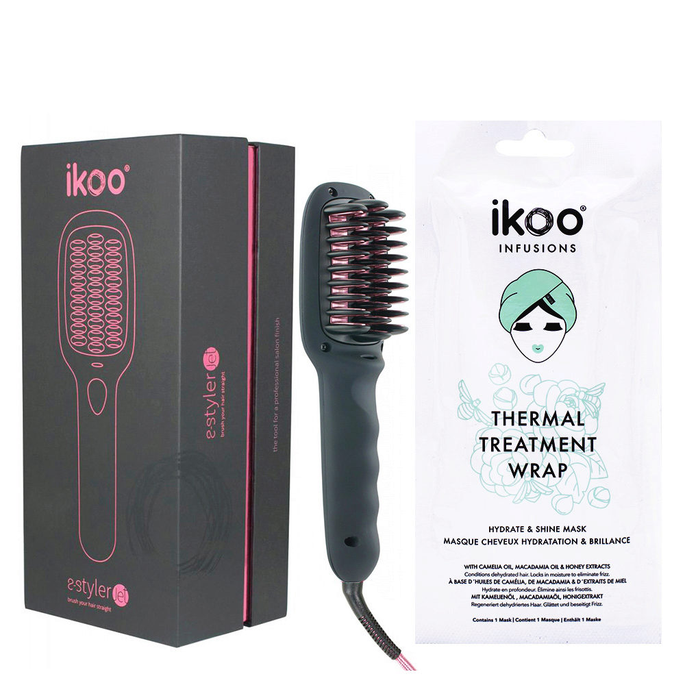 Ikoo E Styler Jet Beluga Black+Thermal treatment wrap Hydrate & shine mask  35g | Hair Gallery