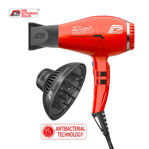 Parlux Alyon Air Ionizer Tech Eco Friendly Rouge - sèche-cheveux avec diffuseur magic sense