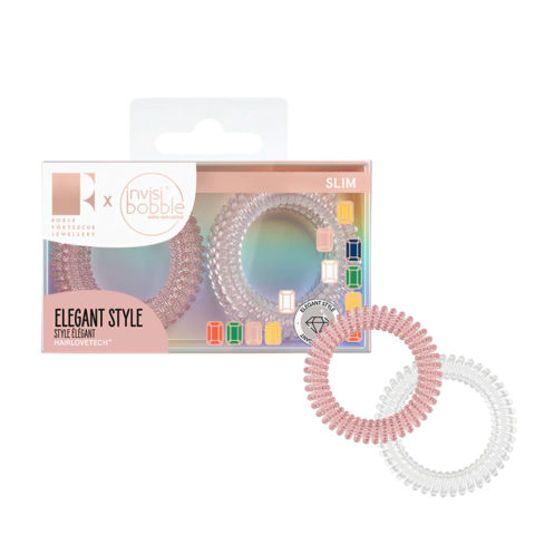 Invisibobble Slim Rosie Fortescue Verre Rose x8 - 8 élastiques