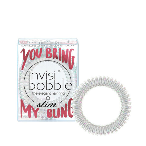 Invisibobble Slim You Bring My Bling - élastique à cheveux en spirale transparent