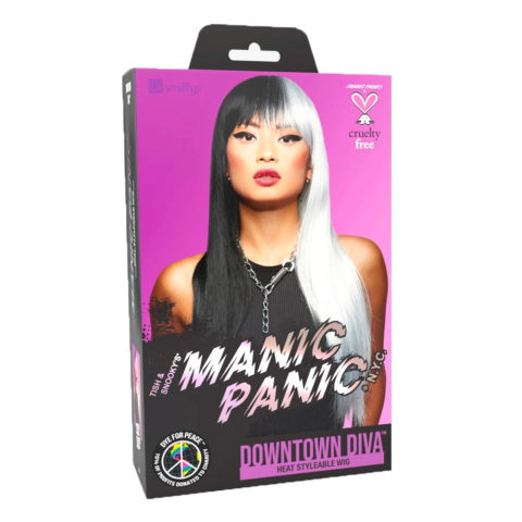 Manic Panic Perruque  Raven Virgin Downtown Diva - perruque couleur noir et blanc