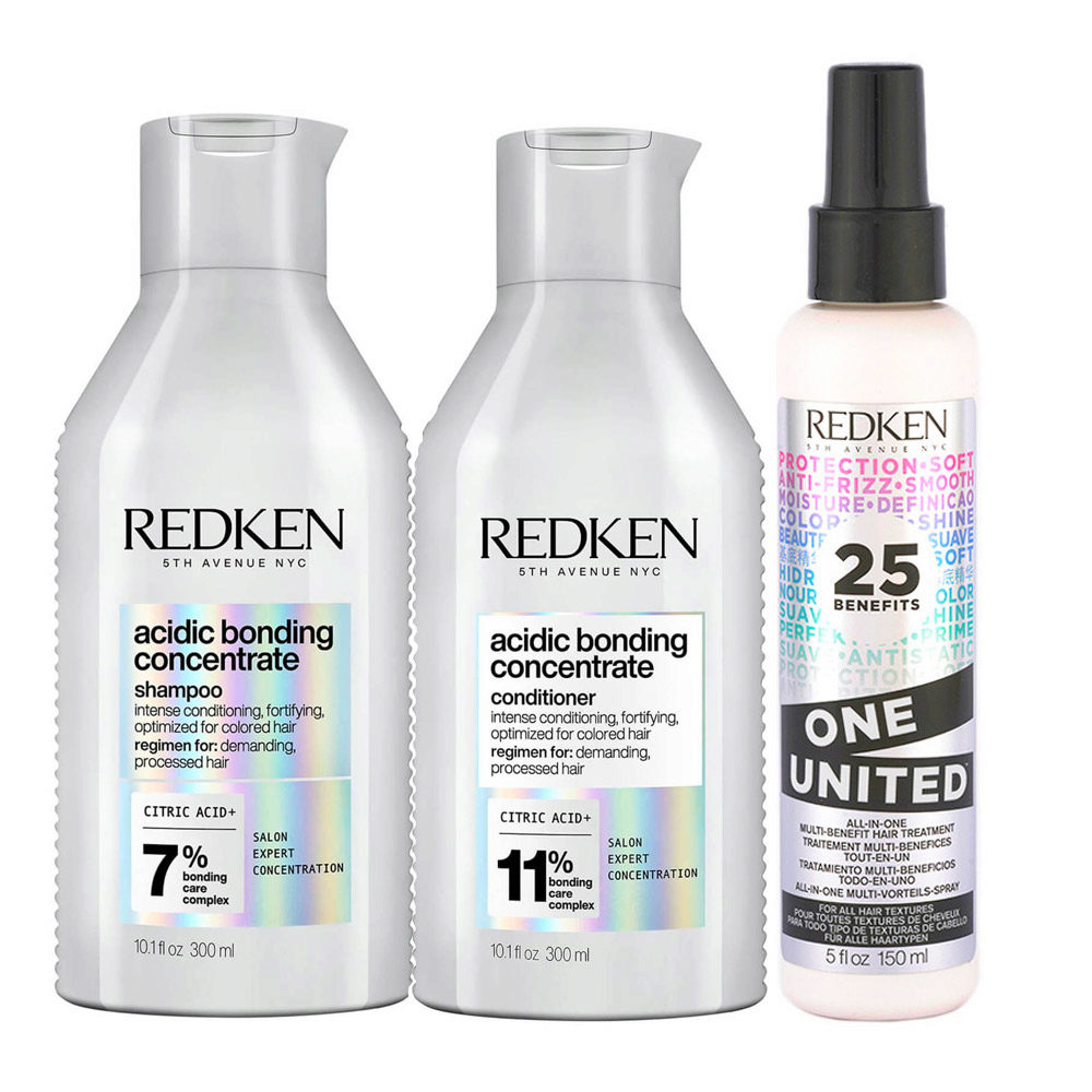 Redken Acidic Bonding Concentrate Shampoo 300ml Conditioner 300ml Spray 150ml